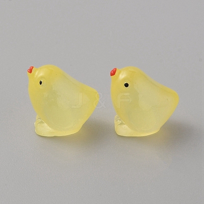 Luminous Resin Chick Display Decoration RESI-WH0038-10A-1