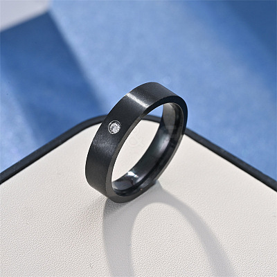 Stainless Steel with Rhinestone Finger Rings FS-WGB751E-20-1