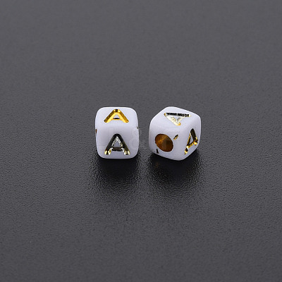 Opaque White Acrylic Beads MACR-Q242-010A-1