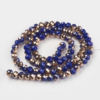 Electroplate Opaque Glass Beads Strands EGLA-A034-P2mm-N19-1