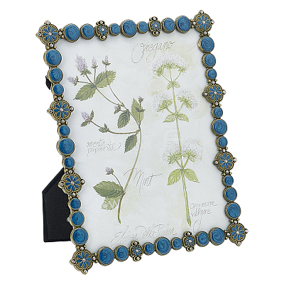 Rectangle Zinc Alloy Enamel Photo Frame Stand AJEW-WH0794-87C-1