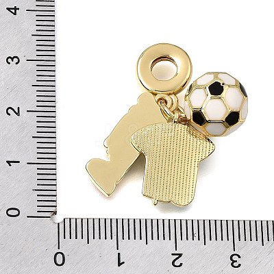 Football Theme Brass & Enamel European Dangle Charms KK-CBA8E93-01D-1