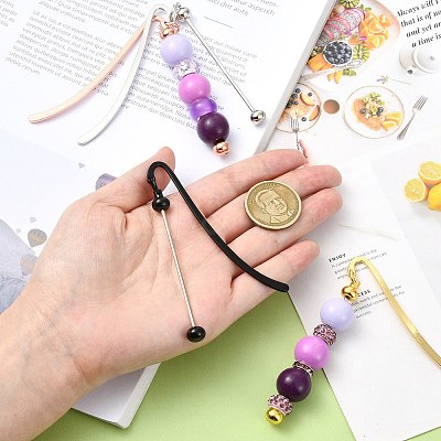 4Pcs 4 Colors Alloy Bookmarks AJEW-CJ0001-47-1
