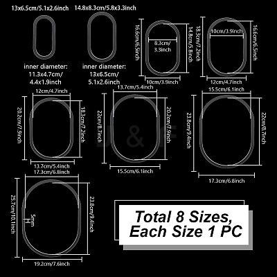 8Pcs Acrylic Template DIY-PH0036-13-1