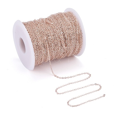 Brass Flat Oval Cable Chains CH030-RG-1