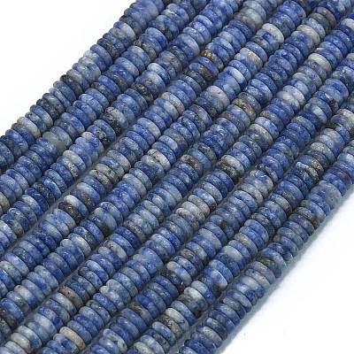 Frosted Natural Blue Spot Jasper Beads Strands G-K389-C05-01-1