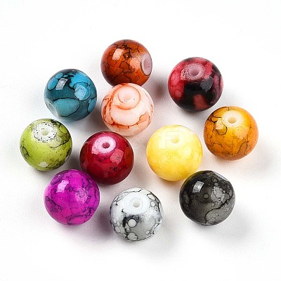 Baking Paint Glass Beads DGLA-S115-10mm-MS-1