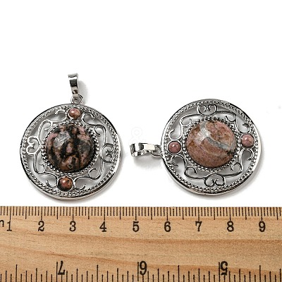 Natural Rhodonite Pendants G-Q158-03B-1