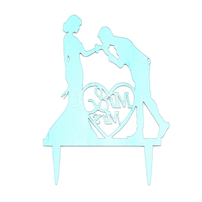 Valentine's Day DIY Acrylic Cake Card Decoration AJEW-WH0248-12A-1