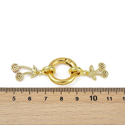 Brass Micro Pave Cubic Zirconia Spring Gate Rings KK-M322-07G-1