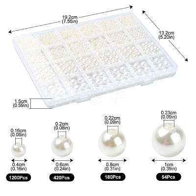 4 Styles ABS Plastic Imitation Pearl Beads KY-YW0001-72B-1