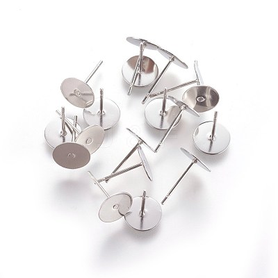 Tarnish Resistant 304 Stainless Steel Stud Earring Findings STAS-E025-3-1