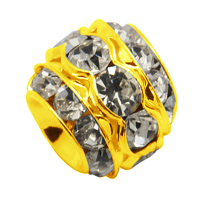 Brass Crystal Rhinestone Beads RB-9X10-2-1