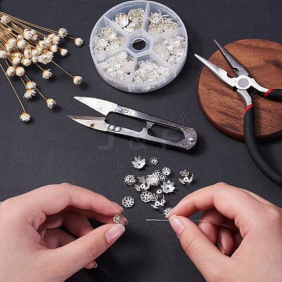 540Pcs 6 Style Iron Bead Caps IFIN-CJ0001-58-1