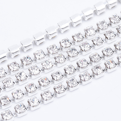 Brass Rhinestone Strass Chains CHC-T003-SS14-01S-1