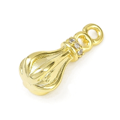 Brass Pave Clear Cubic Zirconia Pendants KK-L238-25G-1