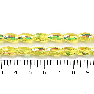 AB Color Plated Transparent Electroplate Beads Strands EGLA-H104-05A-1