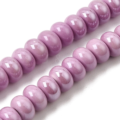 Glazed Porcelain Rondelle Beads PORC-Q001-01D-1