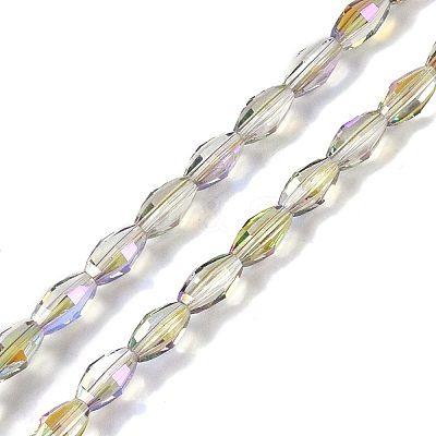 Electroplate Glass Beads Strands GLAA-Q101-03B-HP01-1