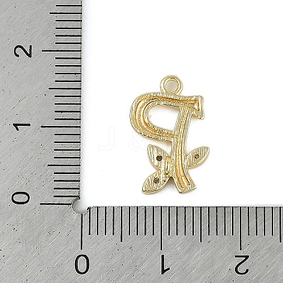 Brass Crystal Rhinestone Letter Links Connector Charms KK-S395-06G-P-1