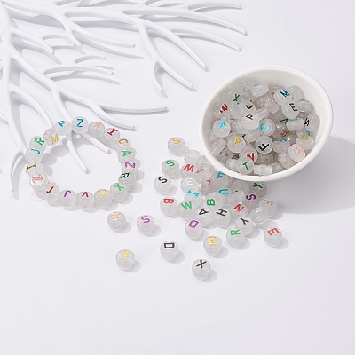 150Pcs Luminous Acrylic Beads LACR-YW0001-02-1