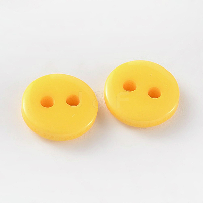2-Hole Flat Round Resin Sewing Buttons for Costume Design BUTT-E119-28L-04-1