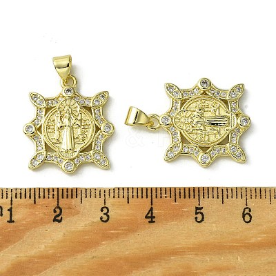 Brass Micro Pave Cubic Zirconia Pendants KK-H472-53N-G-1