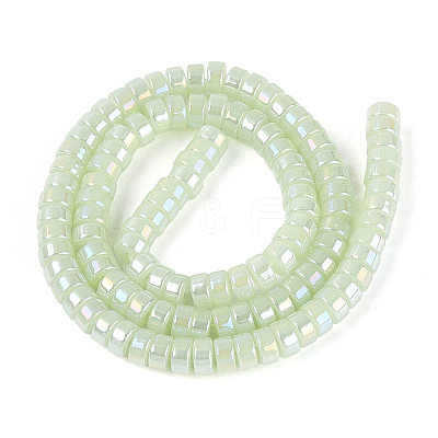 AB Color Plated Imitation Jade Glass Beads Strands GLAA-T026-3x6mm-J02-1