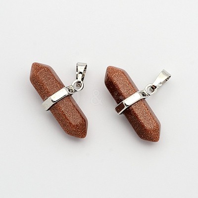 Synthetic Goldstone Double Terminated Pointed Pendants G-F177-16-1