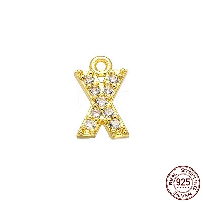 Real 18K Gold Plated 925 Sterling Silver Micro Pave Clear Cubic Zirconia Charms STER-P054-10G-X-1