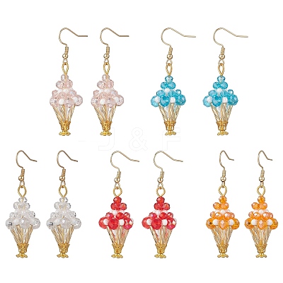 Glass Dangle Earrings EJEW-MZ00713-1