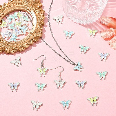 30Pcs 5 Colors Alloy Enamel Pendants ENAM-YW0008-36-1