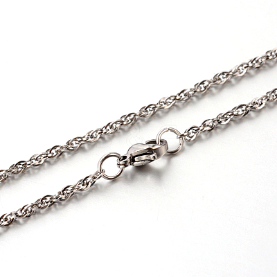 Tarnish Resistant 304 Stainless Steel Rope Chain Necklaces STAS-M174-011P-B-1