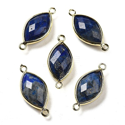 Natural Lapis Lazuli Faceted Connector Charms G-K347-03G-03-1