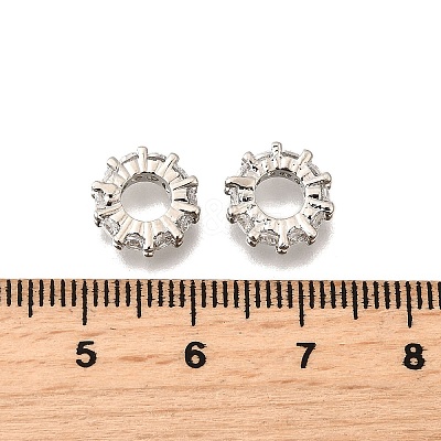 Brass Micro Pave Clear Cubic Zirconia Beads KK-K300-02D-P-1
