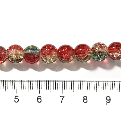 Christmas Theme Crackle Glass Beads Strands X1-CCG-C002-8mm-12-1