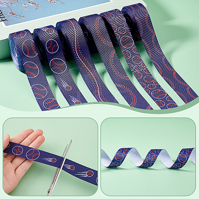 6 Styles Baseball Theme Polyester Ribbon OCOR-GA0001-97-1