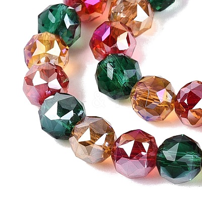 Electroplate Transparent Glass Beads Strands EGLA-Q135-8MM-C12-1