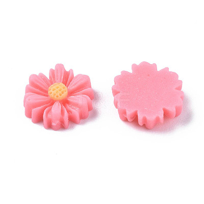 Flatback Hair & Costume Accessories Ornaments Scrapbook Embellishments Resin Flower Daisy Cabochons CRES-Q102-07-1