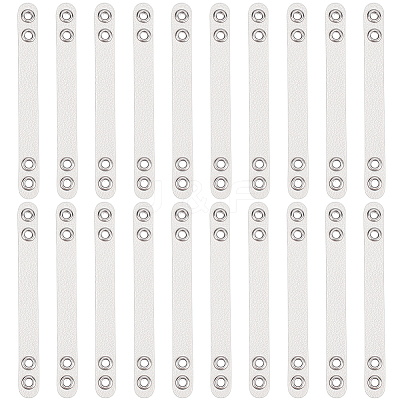 20Pcs Imitation Leather Bag Webbing Straps with Silver Color Plated Metal Eyelets for Bag Accessories DIY-NB0016-35D-1