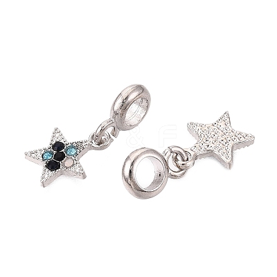Alloy Colorful Rhinestone European Dangle Charms FIND-Q121-04P-1