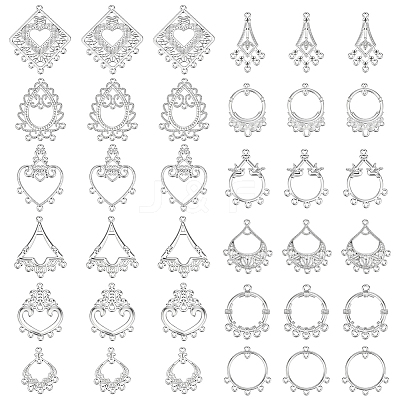 96Pcs 12 Styles Alloy Hollow Chandelier Component Links FIND-PH0061-70-1