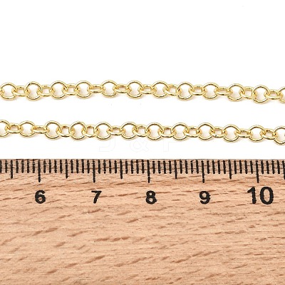 3.5MM Brass Rolo Chain Necklaces for Women NJEW-F366-02A-1