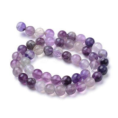 Natural Fluorite Beads Strands G-T055-6mm-14-1