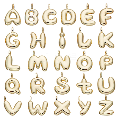 26Pcs 26 Styles Rack Plating Brass Pendants KK-SC0005-89-1
