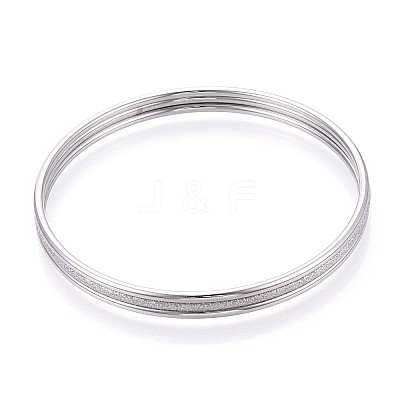 3Pcs 304 Stainless Steel Plain Bangles Set For Women BJEW-N033-01P-1