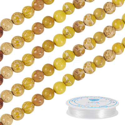 DIY Natural Regalite/Imperial Jasper/Sea Sediment Jasper Beads Bracelets Making KIts DIY-TA0002-69E-1