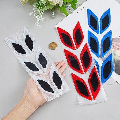 3 Sets 3 Colors Leaf Shape Resin Car Door Protector Anti-collision Strip Sticker STIC-FH0001-15B-1