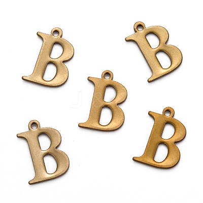 304 Stainless Steel Alphabet Charms STAS-H122-B-AB-1