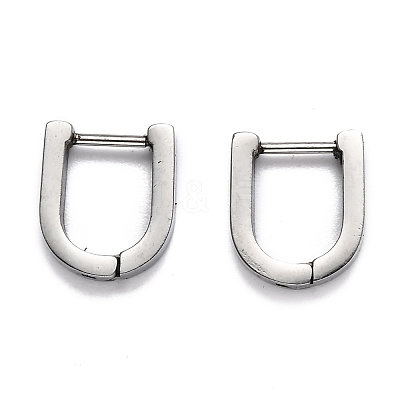 Tarnish Resistant 304 Stainless Steel Huggie Hoop Earrings STAS-H156-12B-P-1